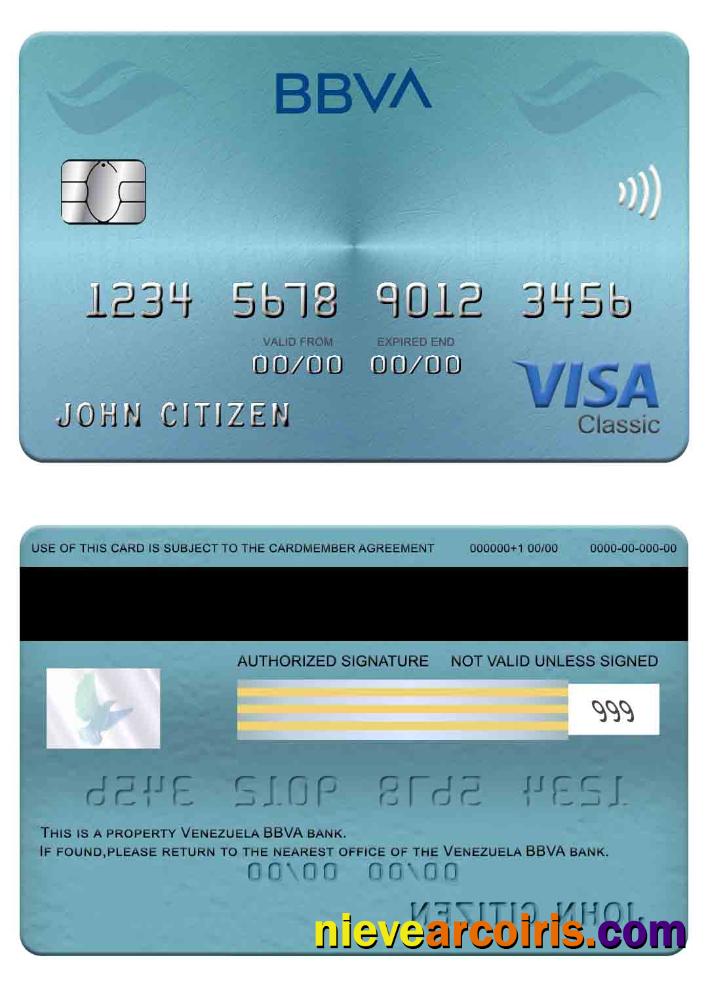 Venezuela BBVA bank visa classic card